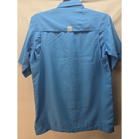 Habit Men's UPF 40+ UV Protection Fishing Shirt Size Small Blue - Picture 5 of 9